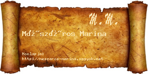 Mészáros Marina névjegykártya