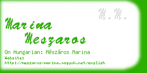 marina meszaros business card