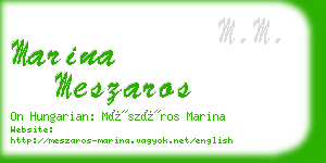 marina meszaros business card